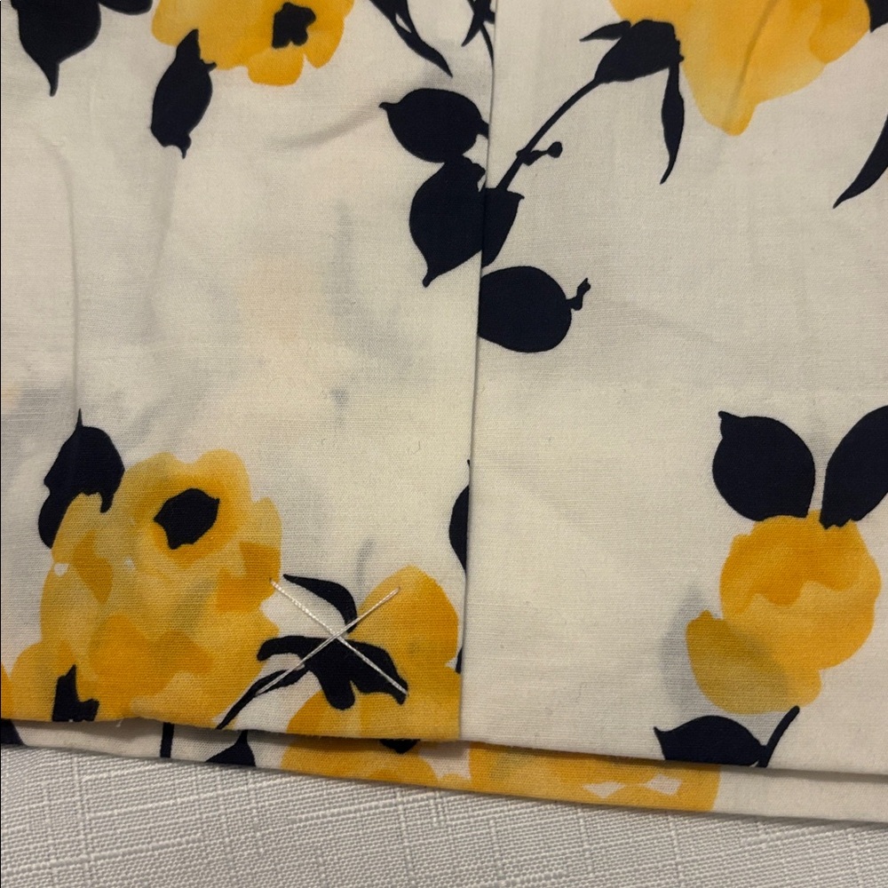 VTG J. Peterman White Shift Midi Dress w/Yellow Floral Design SZ 10 lined NWOT - Picture 11 of 12